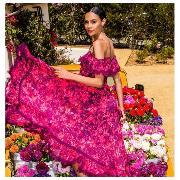 ALICE + OLIVIA Harper Cold Shoulder Maxi Dress - Picture 3 of 15